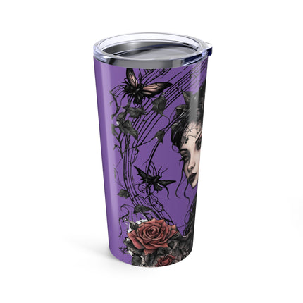GOTHIC ROSE FANTASY GIRL Tumbler - Butterfly Spiderweb Dark Maiden Cup