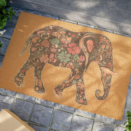 FLOWER PATTERN ELEPHANT Doormat