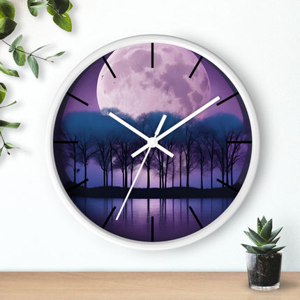 TRANQUILITY UNDER THE VIOLET MOON Wall Clock