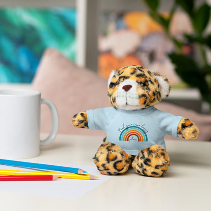 FIND YOUR INNER HAPPY PLACE Inspirational Rainbow Stuffed Animal