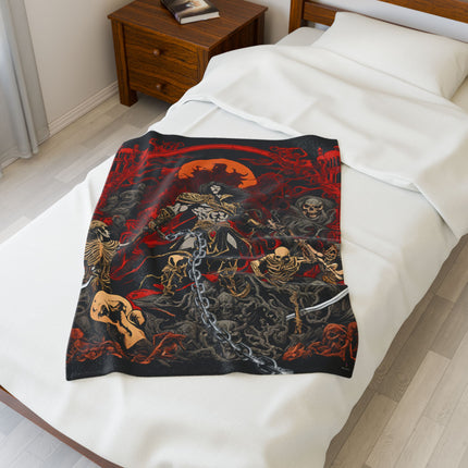 SURROUNDED BY THE DEMONS OF THE NIGHT Blanket - Video Game Inspired Velveteen Plush Throw