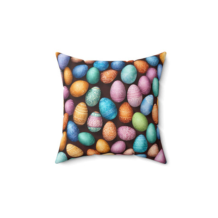 EASTER MORNING BUNNY and Eggs Decorative Pillow