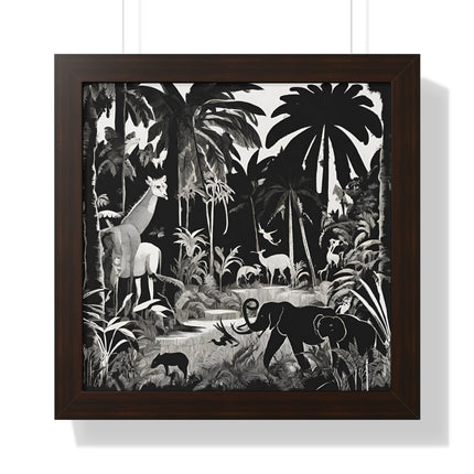 Animal Kingdom Print, Jungle Wall Decor, Elephant Picture, Shadow Wall Hanging, Giraffe Picture, Living Room Poster, Office Scenery