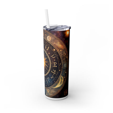 SUN & MOON PHASES Skinny Tumbler - Lunar Cycle Astronomy Night Sky Galaxy Cup