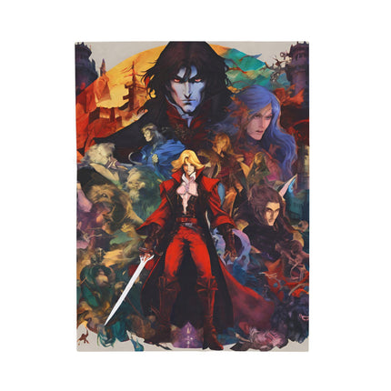 EVIL OVERLOOKS THE CLAN OF LEGEND Video Game Inspired Abstract Collage Blanket