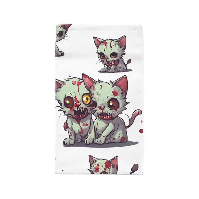 Zombie Cat Lunch Bag, Cute Walking Dead Kittens Polyester Insulated Food Carrier, Child Adult & Teen Work Office School Gift Meal Traveler