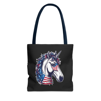 Patriotic Unicorn Gift Tote | American Flag Election Grocery Bag | United States Flag Freedom Lovers Office Travel Carrier | Patriot Sack