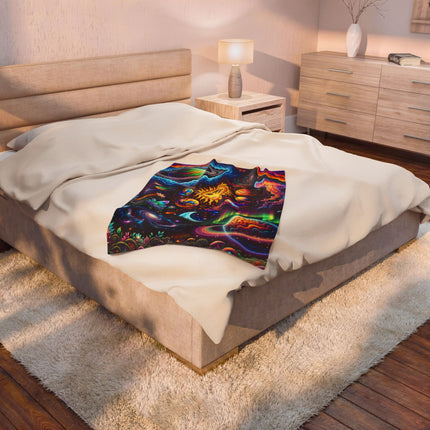 PSYCHEDELIC SOLAR SYSTEM Trippy Galaxy Blanket