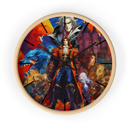 CREATURES OF THE CASTLE Wall Clock - Retro Gaming Vampire Hunter Decor