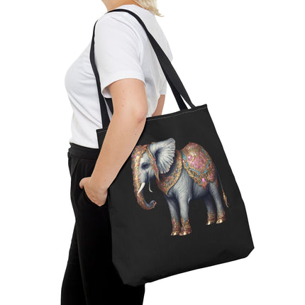 Personalized Elephant Gift Tote | Majestic Custom Grocery Bag | Jungle Lovers Office Travel Carrier | Wild Animal Business Traveler