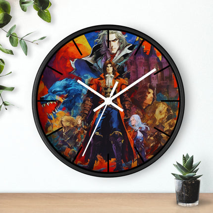 CREATURES OF THE CASTLE Wall Clock - Retro Gaming Vampire Hunter Decor