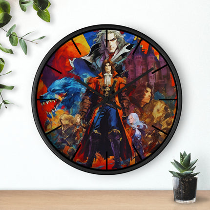 CREATURES OF THE CASTLE Wall Clock - Retro Gaming Vampire Hunter Decor