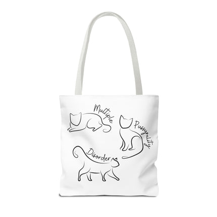 Cat Tote Bag | Cat Lovers Gift Bag | Multiple PUSSYNALITY Disorder Grocery Bag | Mental Health Humor | Two Sided Animal Owner Tote