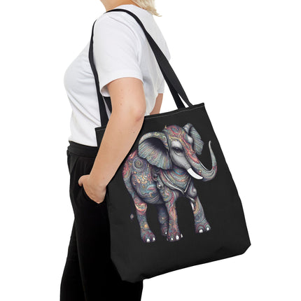 Personalized Elephant Gift Tote | Majestic Custom Grocery Bag | Animal Lovers Office Travel Carrier | Wild Kingdom Business Traveler