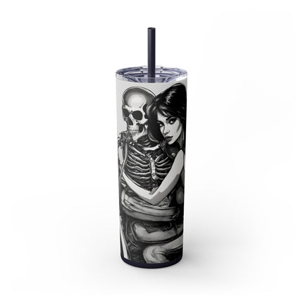 BEAUTY, BIKES AND BONES Skinny Tumbler - Dead Love Skeleton Rider Motorcycle Cup