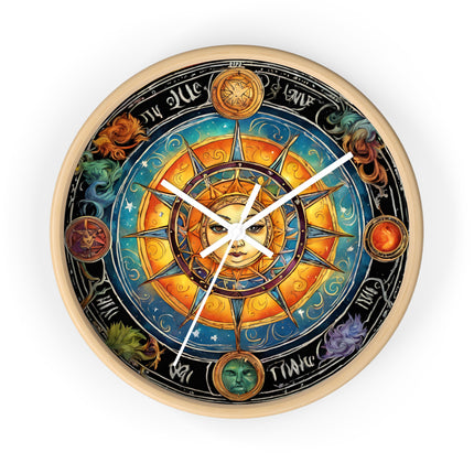 CELESTIAL COSMIC SUN Wall Clock - Galaxy Stars Astronomy Decor