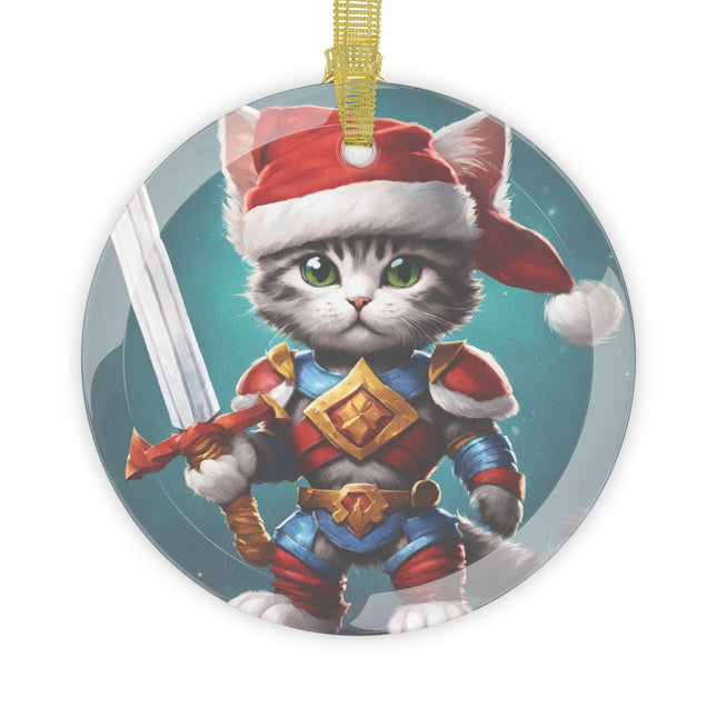 ARMORED KITTEN WARRIOR Christmas Ornament