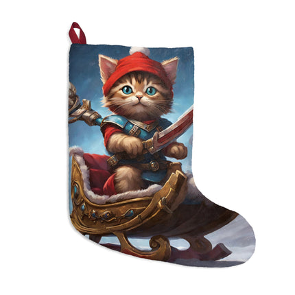 Christmas Stockings, Kids Adults Stockings, Cat Lovers Christmas Gift, Santa Warrior, Stockings with Cats, Kitten Stocking, Pet Holiday Gift