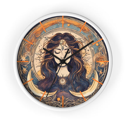 SUN & MOON GODDESS Wall Clock - Celestial Astrology Cosmic Decor