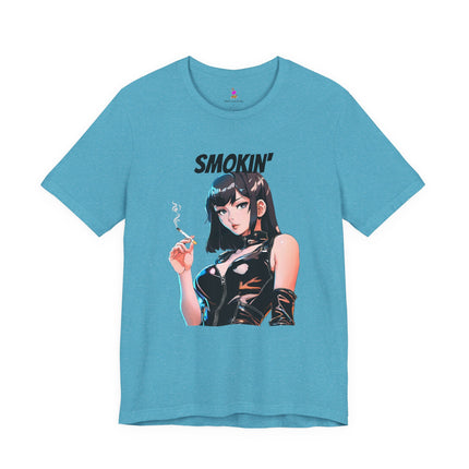 SMOKIN' T-Shirt - Anime Girl Leather Cigarette Edgy Art Tee
