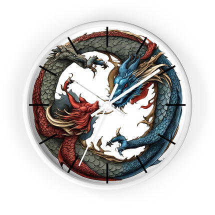 Dragon Clock - Yin Yang Dueling Serpents Wall Decor