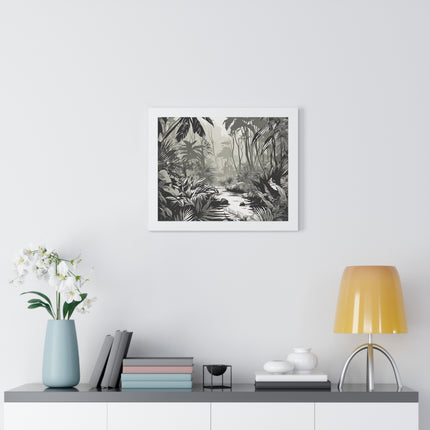 Wall Decor, Jungle Scene, Framed Wall Hanging, Black Shadow Print, Nature Scene Picture, Living Room Poster, Office Scenery