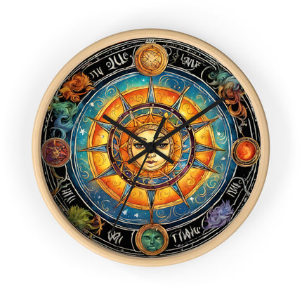 CELESTIAL COSMIC SUN Wall Clock - Galaxy Stars Astronomy Decor