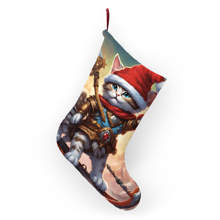 Christmas Stockings, Kids Adults Stockings, Cat Lovers Christmas Gift, Santa Warrior, Stockings with Cats, Kitten Stocking, Pet Holiday Gift