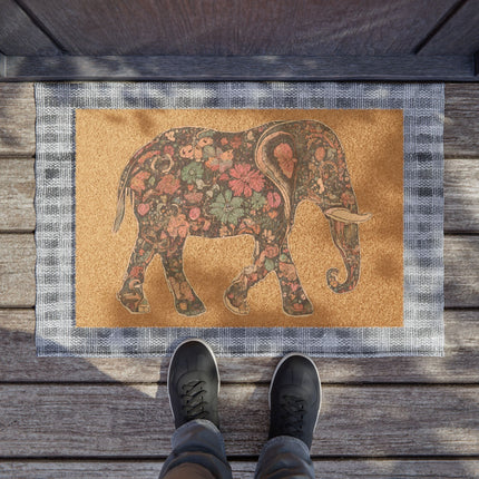 FLOWER PATTERN ELEPHANT Doormat