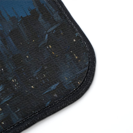 Car Decor | Dark City Of The Night Car Mat | Blue Moon Darkness Auto Floor Carpet | Gothic Lunar Moonlight Skyline | Car Lovers Gift