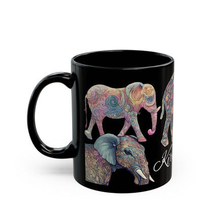PERSONALIZED March of the Elephants Floral Coffee Mug