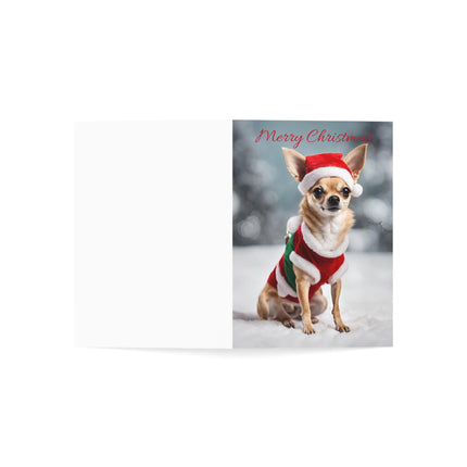 Merry Christmas Card, Holiday Greeting Card, Dog Lovers Card, Chihuahua
