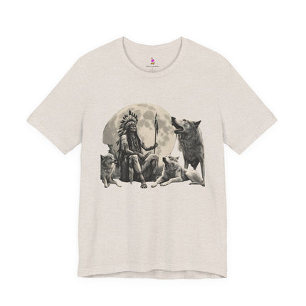 CHIEF OF WOLF MOON T-Shirt - Native American Wolf Spirit Tee
