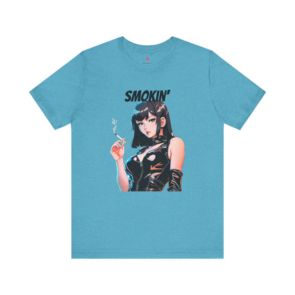 SMOKIN' T-Shirt - Anime Girl Leather Cigarette Edgy Art Tee