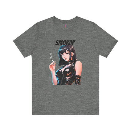 SMOKIN' T-Shirt - Anime Girl Leather Cigarette Edgy Art Tee