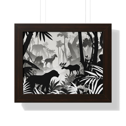 Animal Kingdom Print, Jungle Wall Decor, Wild Animal Scene, Shadow Wall Hanging, Nature Picture, Living Room Poster, Office Scenery