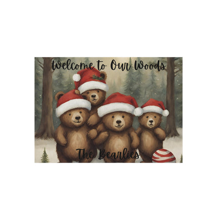 PERSONALIZED FAMILY NAME CHRISTMAS BEAR Rug