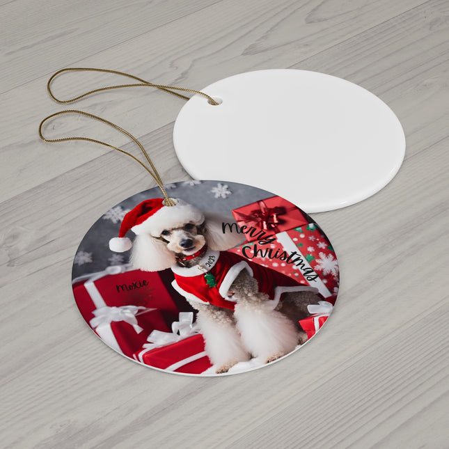 PERSONALIZED POODLE Christmas Ornament