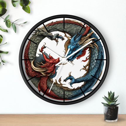 Dragon Clock - Yin Yang Dueling Serpents Wall Decor