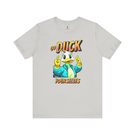 GO DUCK YOURSELVES Profane Quack T-Shirt - Funny Duck Wordplay Humor Tee
