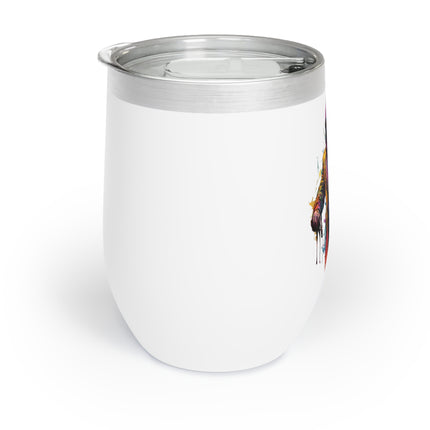 MASKED HOODED PSYCHEDELIC STEALTH ASSAILANT Wine Tumbler