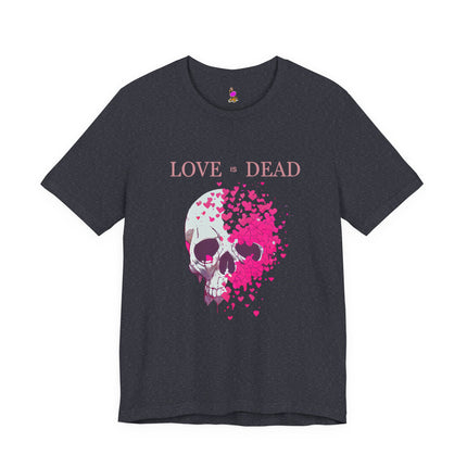 LOVE IS DEAD Skull and Hearts Hopeless Romantic T-Shirt - Dark Gothic Romance Tee
