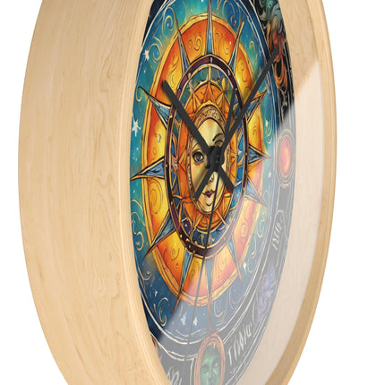 CELESTIAL COSMIC SUN Wall Clock - Galaxy Stars Astronomy Decor