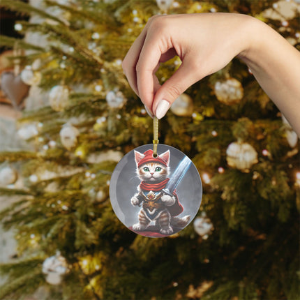 KITTEN WARRIOR Christmas Ornament