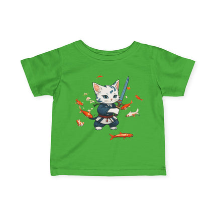 KOI SAMURAI KITTEN T-Shirt - Cute Japanese Cat Warrior Infant Tee
