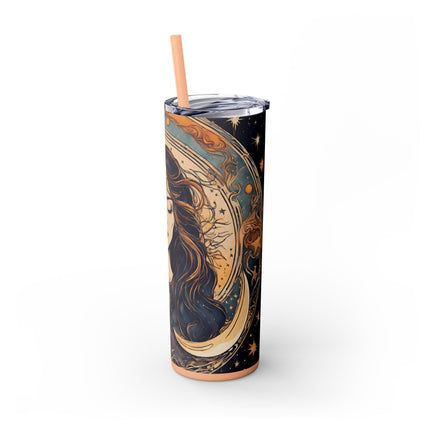 SUN & MOON GODDESS Skinny Tumbler - Lunar Astronomy Wiccan Dreams Cup