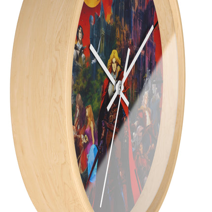ACCURSED HERO OF THE NIGHT Video Game Inspired Abstract Collage Wall Art Clock