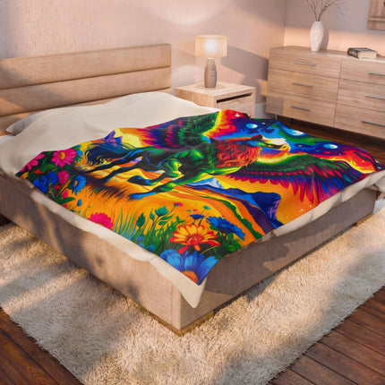 PSYCHEDELIC PHOENIXEAGLION Trippy Lush Blanket