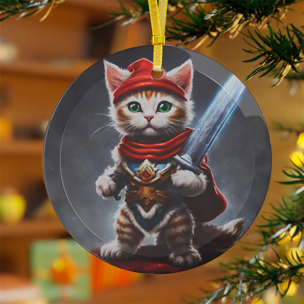 KITTEN WARRIOR Christmas Ornament