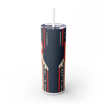 FUTURISTIC ANIME GIRL Skinnny Tumbler - Leather Clad Spike Mohawk Woman Insulated Cup